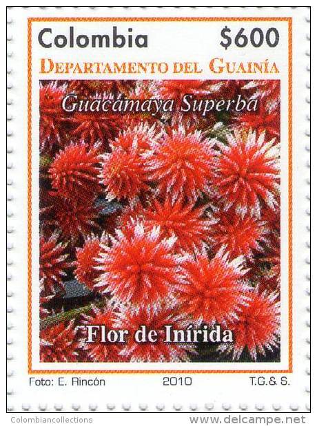 Lote 2642, Colombia, 2010, Guania, Sello, Stamp, Flor De Inirida, Flower - Colombia