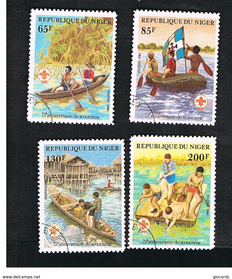 NIGER  -  SG 897.900  -  1982  BOY SCOUT MOVEMENT (COMPLET SET OF 4)   -  USED * - Niger (1960-...)
