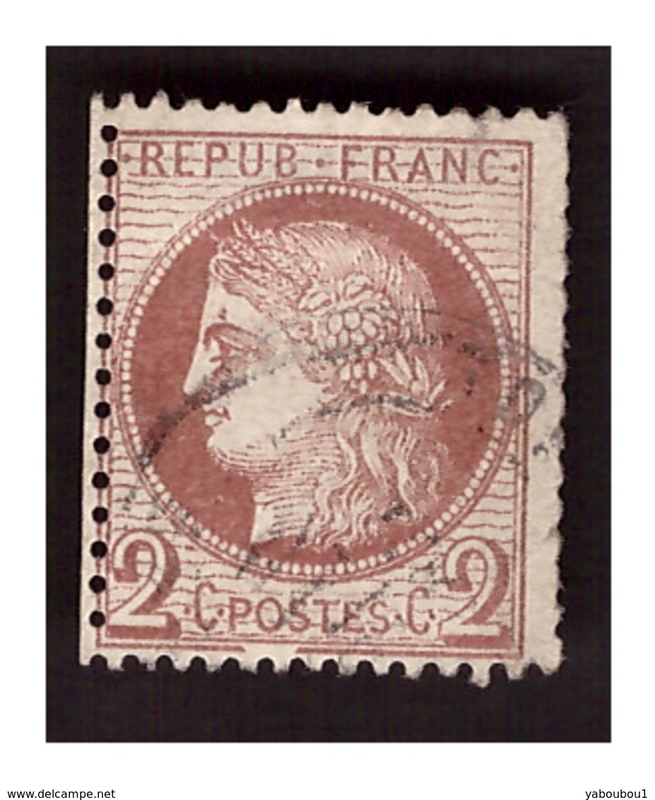 Timbre N° 51 B Obl. ( Trait Inférieur Du Cadre Brisé ) Cote 150 Euros - 1871-1875 Ceres