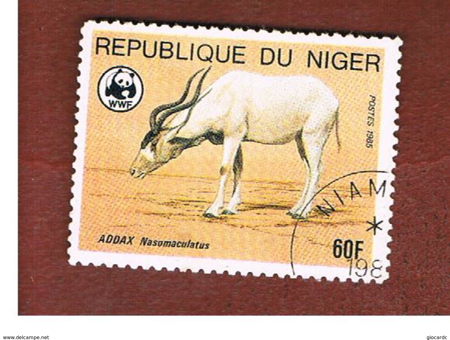 NIGER  -  SG 1039  -  1985 WWF: ENDANGERED ANIMALS (ADDAX)  -  USED * - Niger (1960-...)