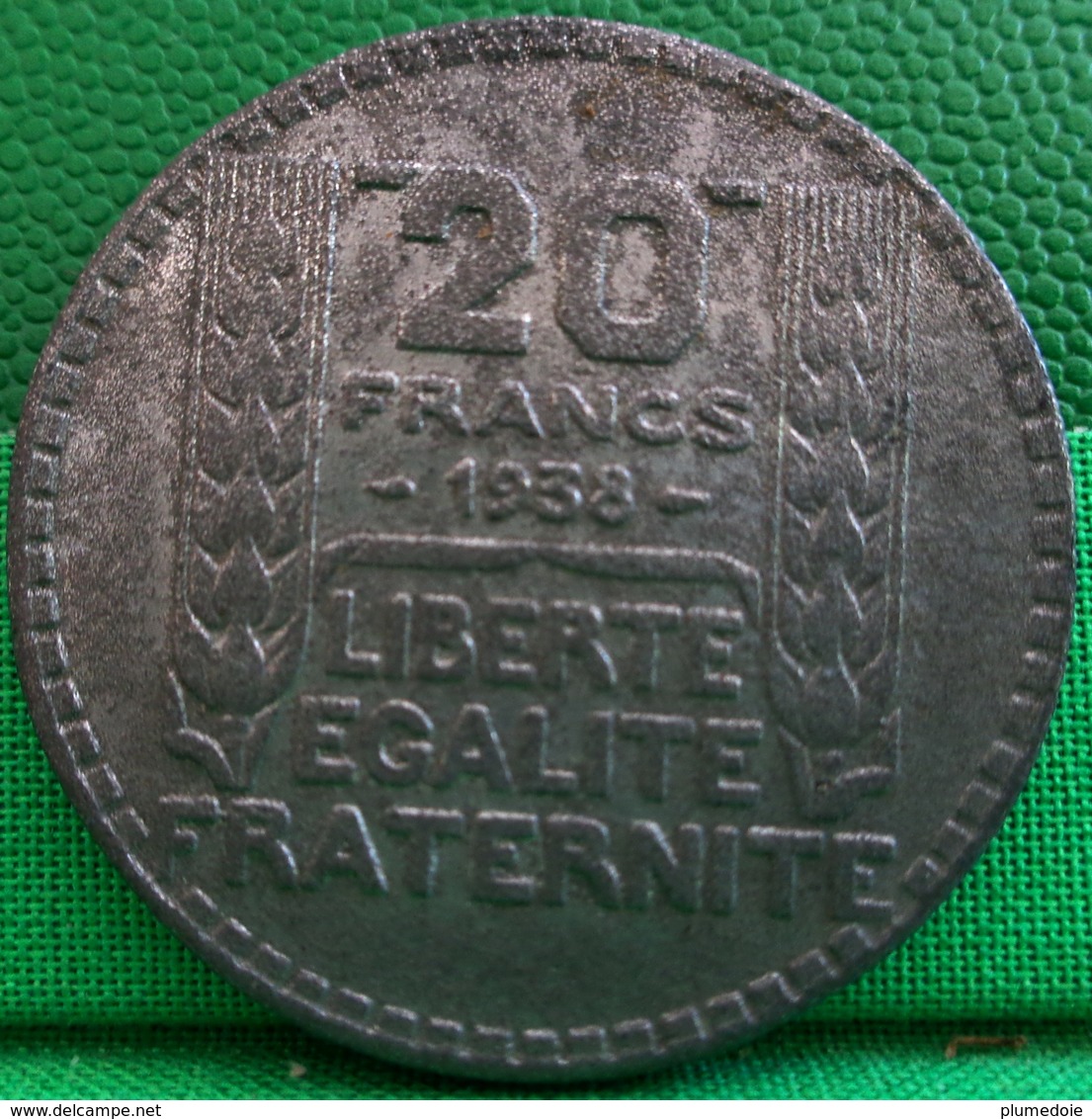 Rare FAUX De 20 FRANCS TURIN  1938 En ETAIN  CURIOSITE FAUSSE MONNAIE - Variétés Et Curiosités