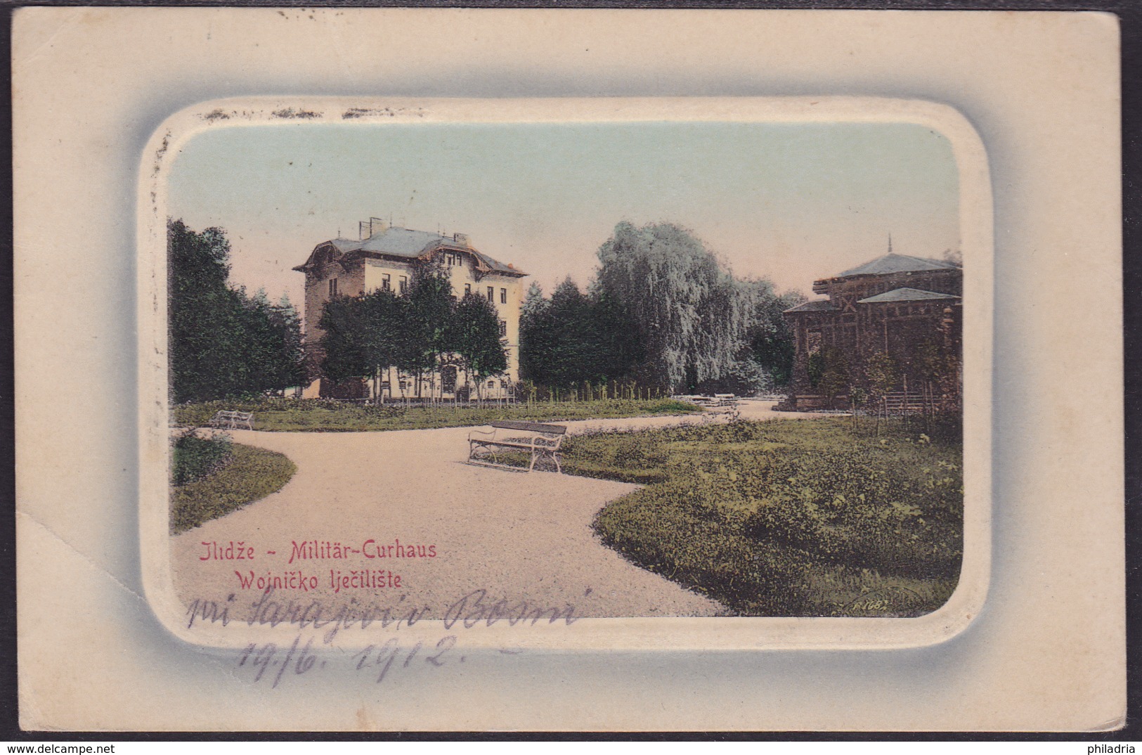 Ilidže, Militär Curhaus - Military Spa, Mailed 1912, Stamp Removed - Bosnia And Herzegovina