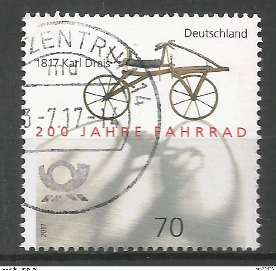 BRD 2017  Mi.Nr. 3320 , 200 Jahre Fahrrad - Gestempelt / Fine Used / (o) - Gebraucht