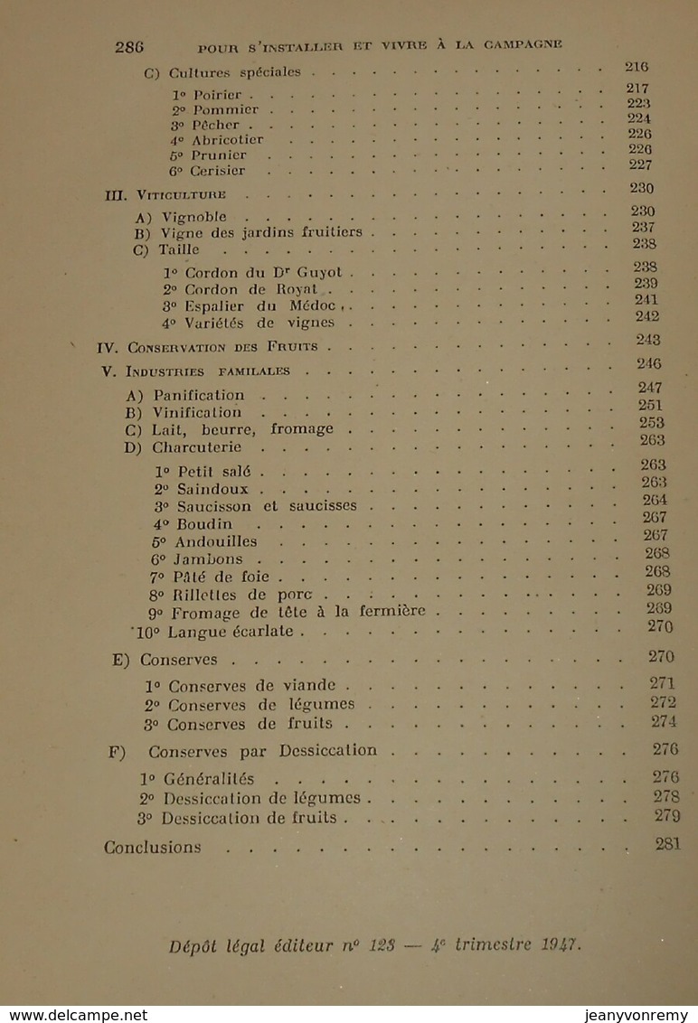 Pour S'installer Et Vivre Heureux à La Campagne. L. Juvenson. 1947. - Andere & Zonder Classificatie