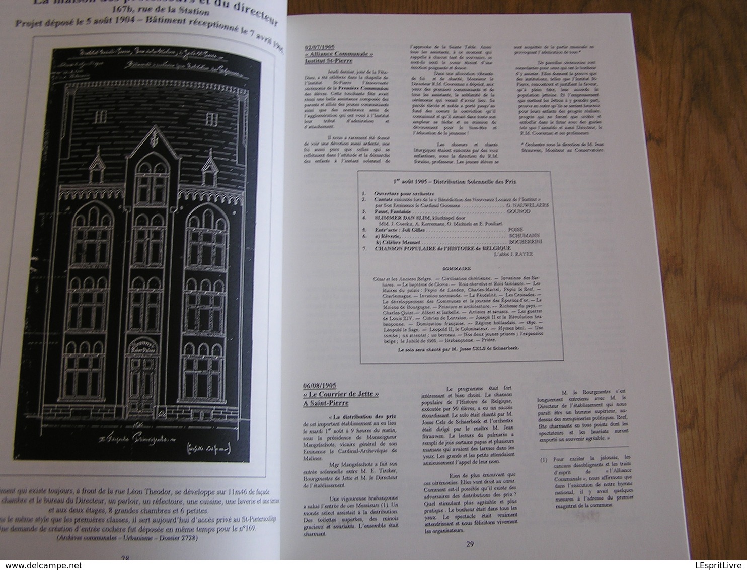 CHRONIQUE DE L'INSTITUT SAINT PIERRE DE JETTE 1902 1952 Régionalisme Brabant Bruxelles Palmarès Ecole Guerre Professeurs