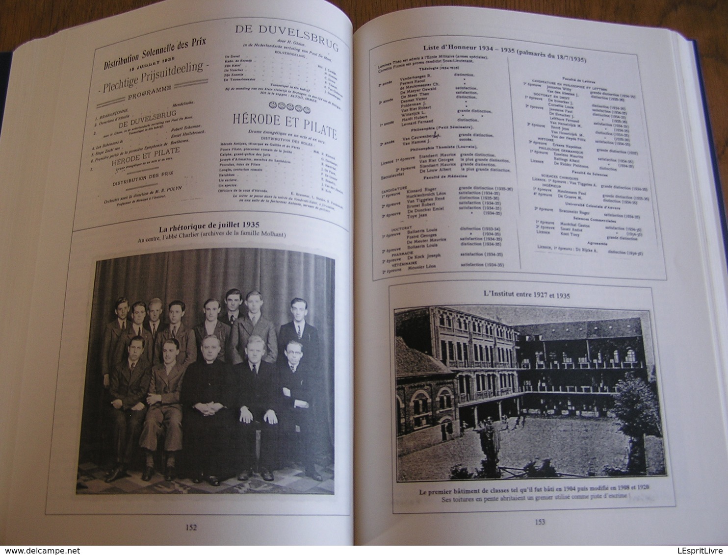 CHRONIQUE DE L'INSTITUT SAINT PIERRE DE JETTE 1902 1952 Régionalisme Brabant Bruxelles Palmarès Ecole Guerre Professeurs