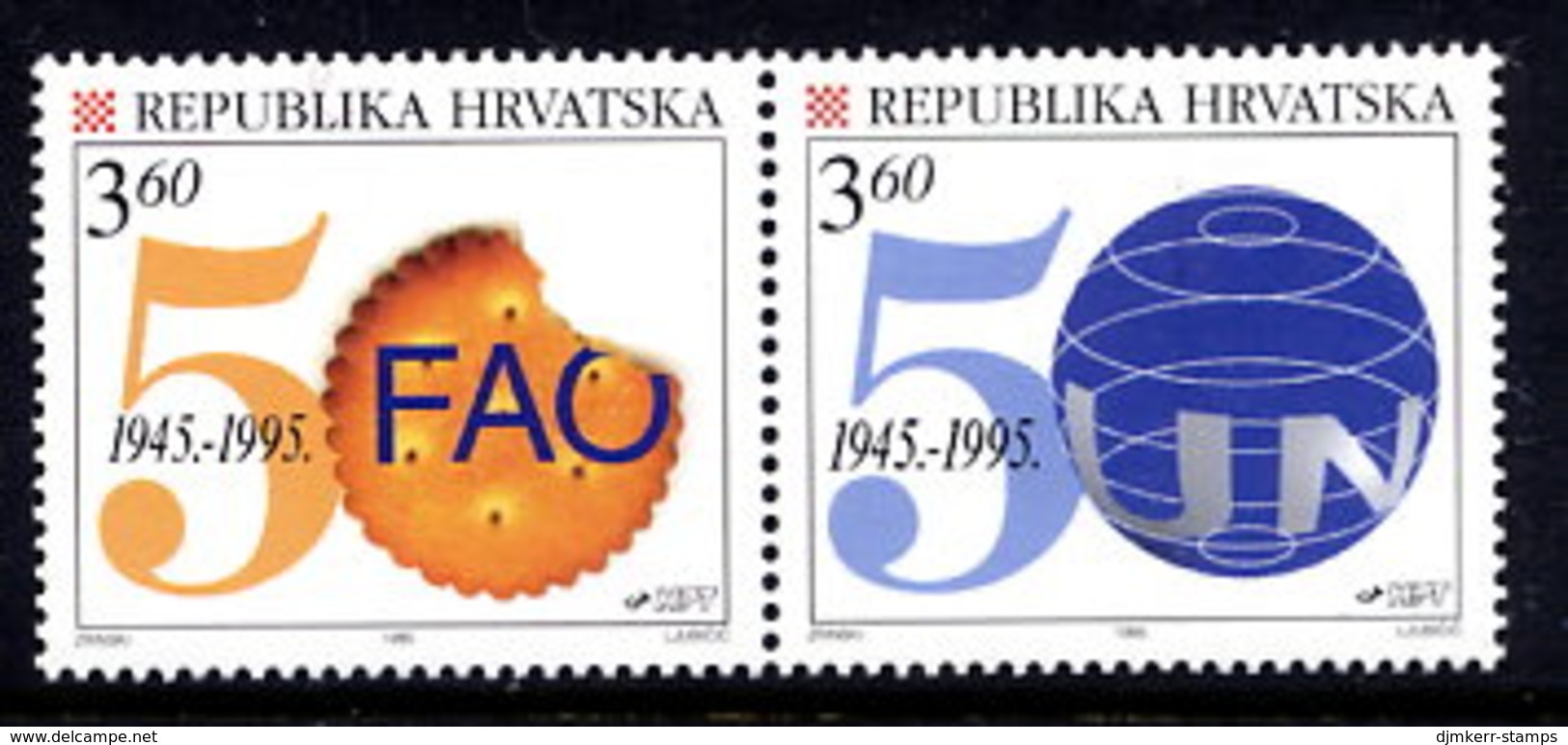 CROATIA 1995 UNO And FAO Anniversaries  MNH / **.  Michel 347-48 - Croazia