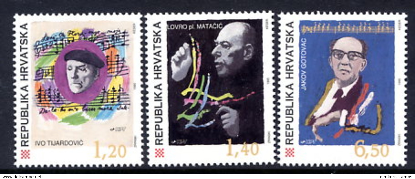 CROATIA 1995 Musicians  MNH / **.  Michel 335-37 - Croatia