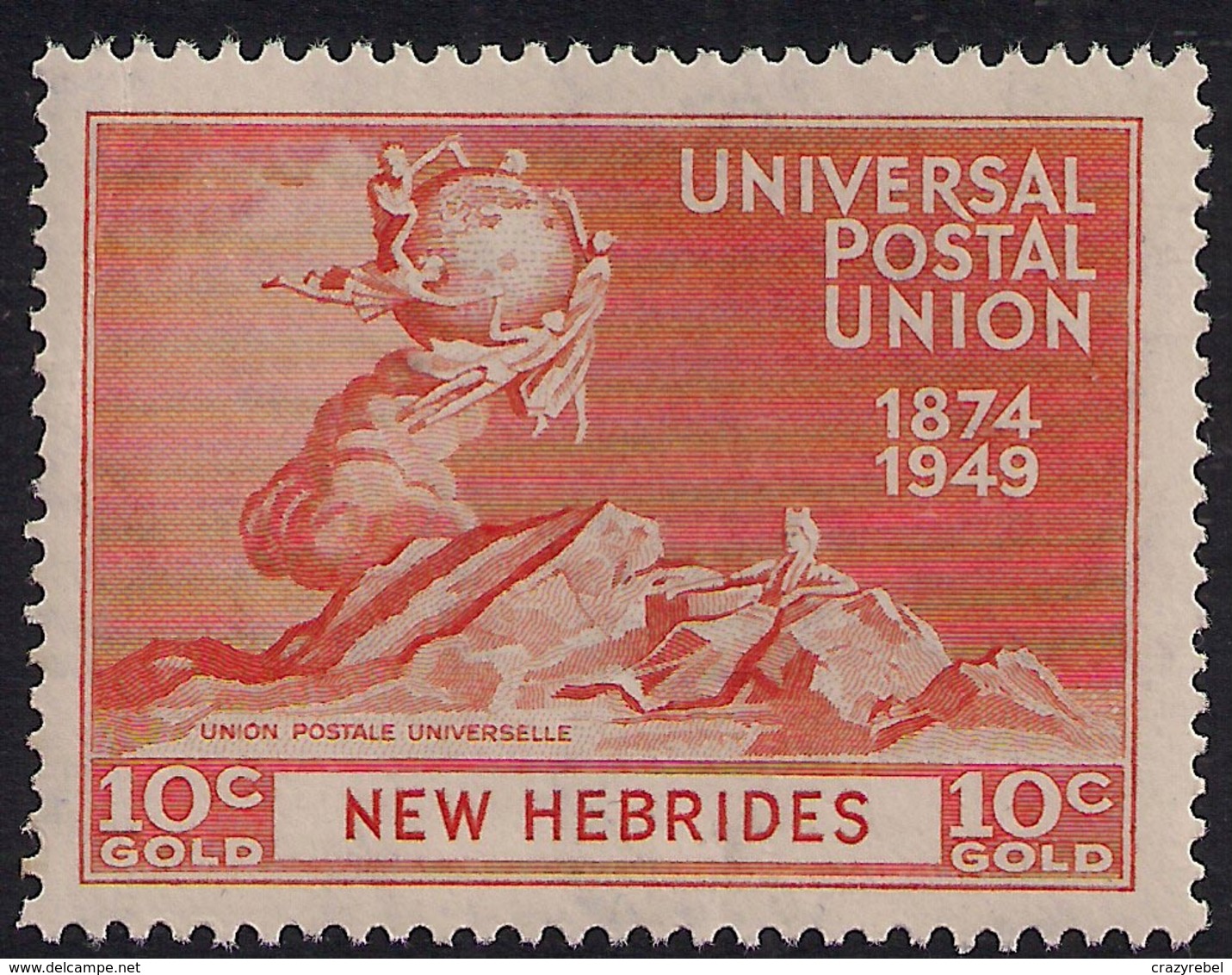 New Hebrides 1949 KGV1 10ct Orange Umm SG 64  ( R346 ) - Nuevos