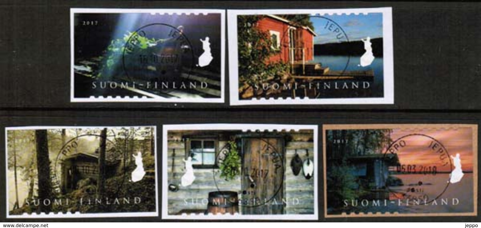 2017 Finland, Sauna Complete Set Used On Paper Fine Stamped. - Oblitérés