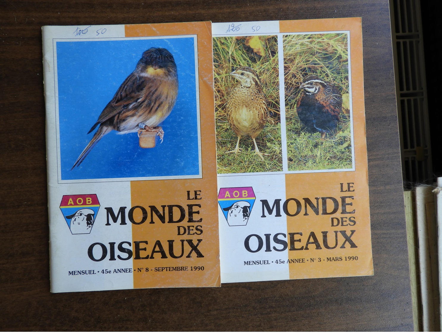 Le Monde Des Oiseaux. N°5/1980, 1/1990, 3, 8 Et 9/1990, 6/1991 - Animaux