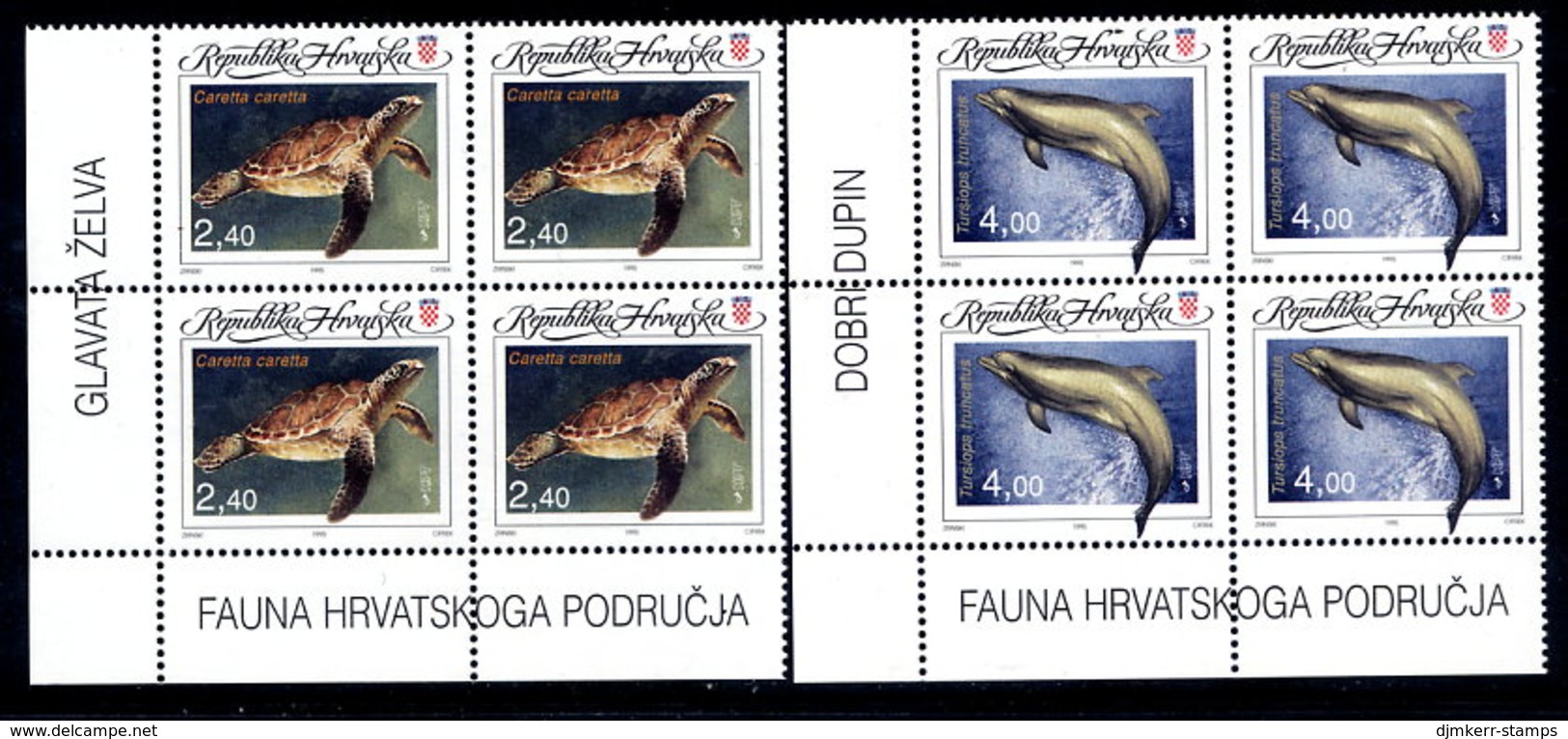 CROATIA 1995 Marine Fauna Blocks Of 4  MNH / **.  Michel 328-29 - Croazia