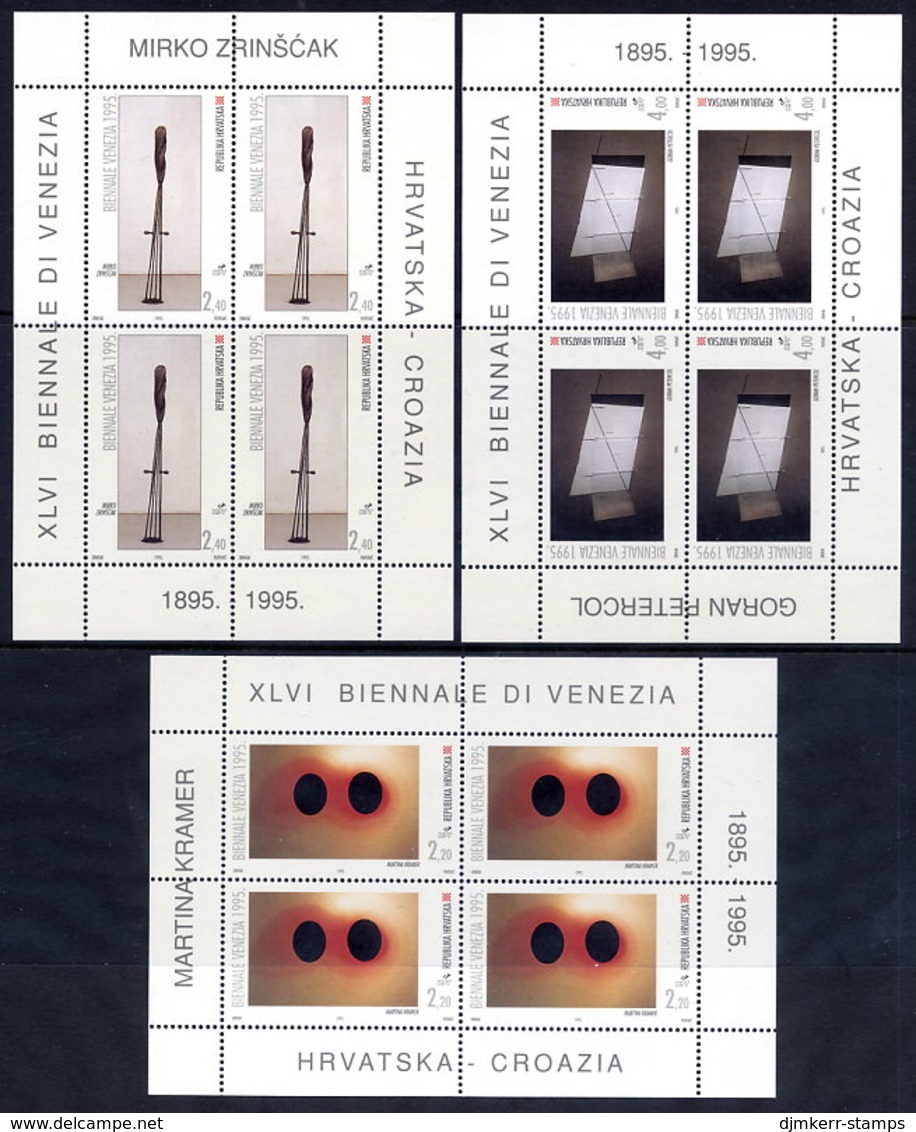 CROATIA 1995 Venice Biennial Sheetlets  MNH / **.  Michel 324-26 Kb - Croatie