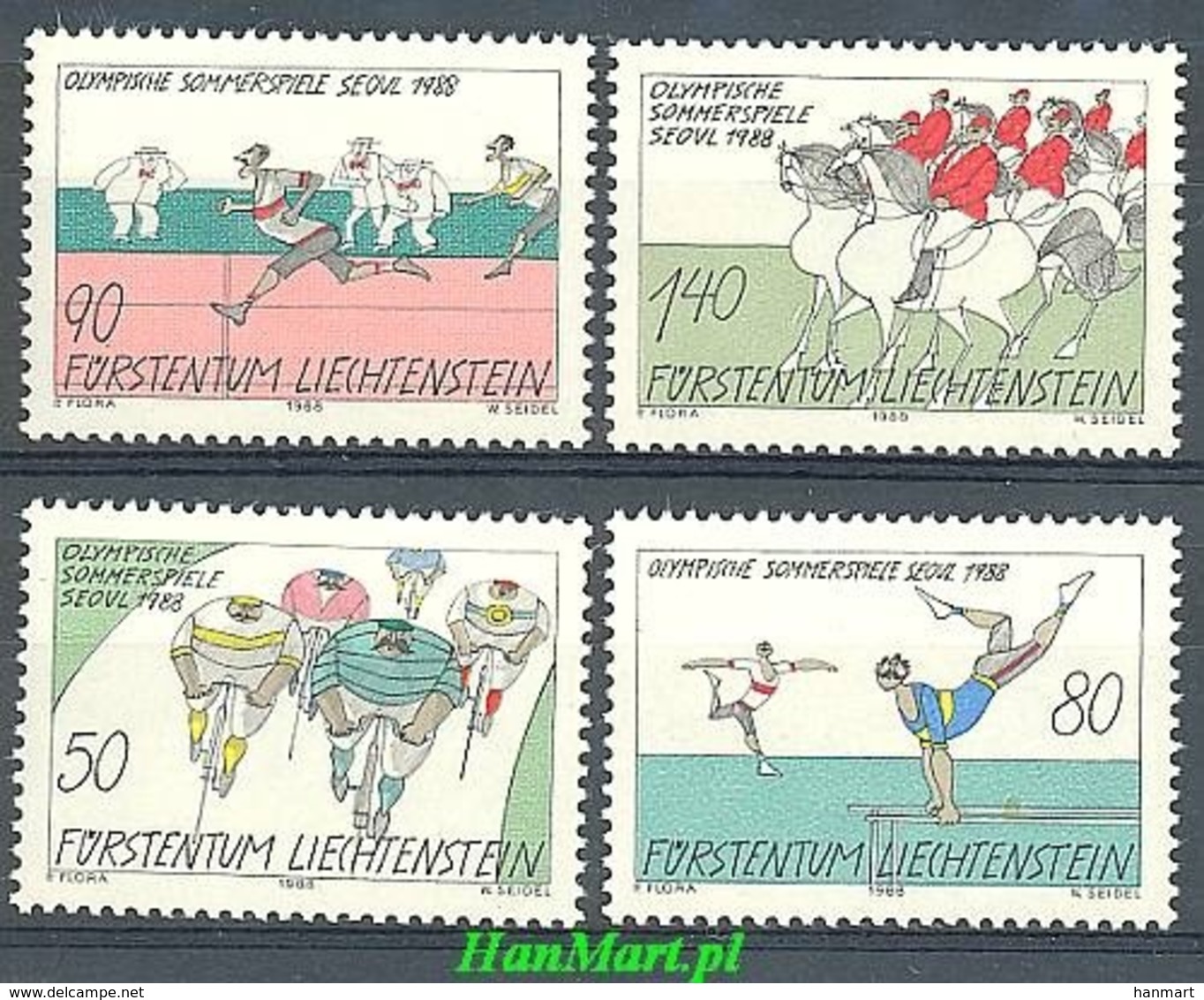 Liechtenstein 1988 Mi 947-950 MNH ( ZE1 LCH947-950 ) - Athletics