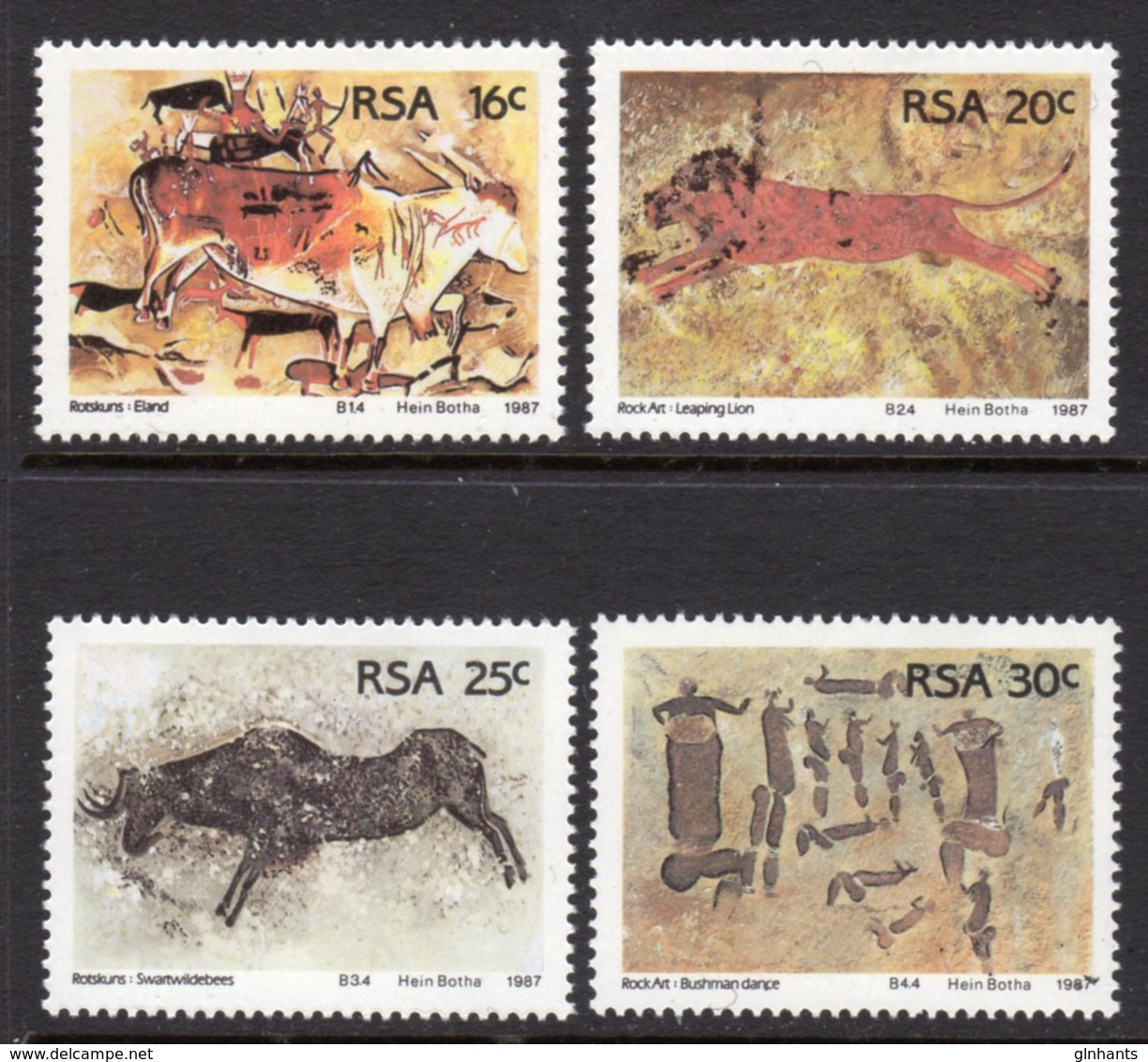 SOUTH AFRICA - 1987 ROCK PAINTINGS SET (4V) FINE MOUNTED MINT MM * SG 616-619 - Unused Stamps