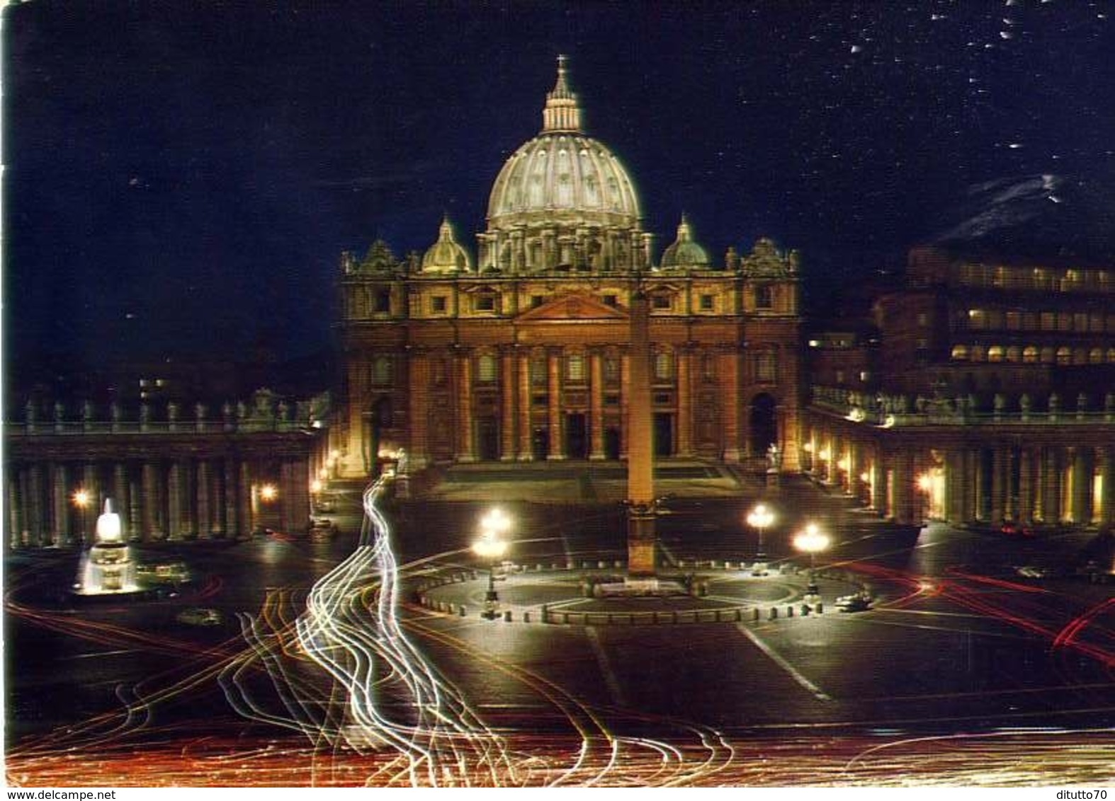 Citta Del Vaticano - Basilica Di S.pietro Di Notte - Formato Grande Viaggiata – E 13 - Vaticano