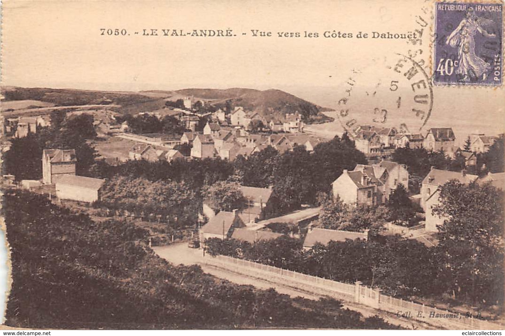 Pléneuf-Val-André       22         Vue Vers Les Côtes Du Dahouët Carte De Carnet Rognure A Gauche            (voir Scan) - Pléneuf-Val-André