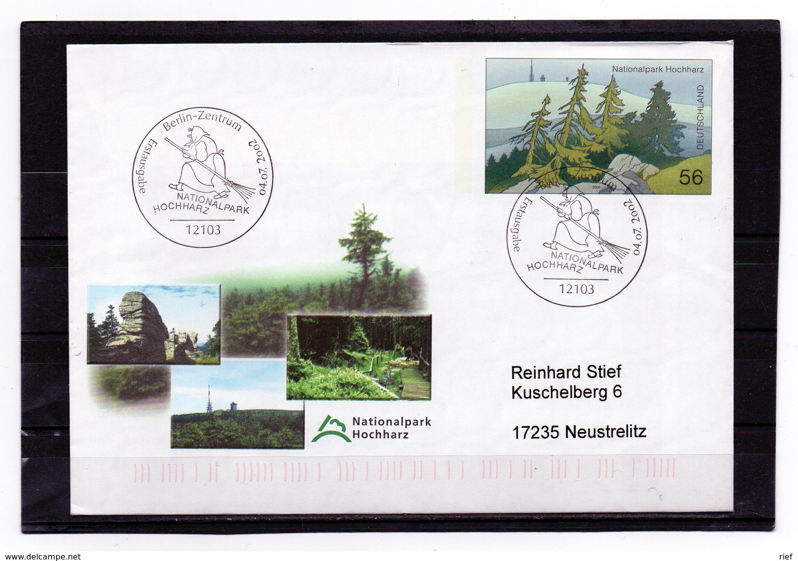 BRD, 2002, Ganzsache Mit Michel 2268, Echt Gelaufen, Sonderstempel, NP Hochharz - Covers - Used