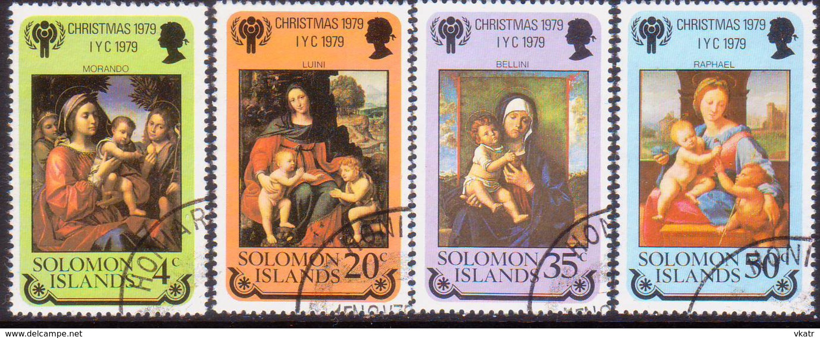 SOLOMON ISLANDS 1979 SG #404-08 Compl.set+m/s Used Christmas, Int.Year Of The Child - Solomon Islands (1978-...)