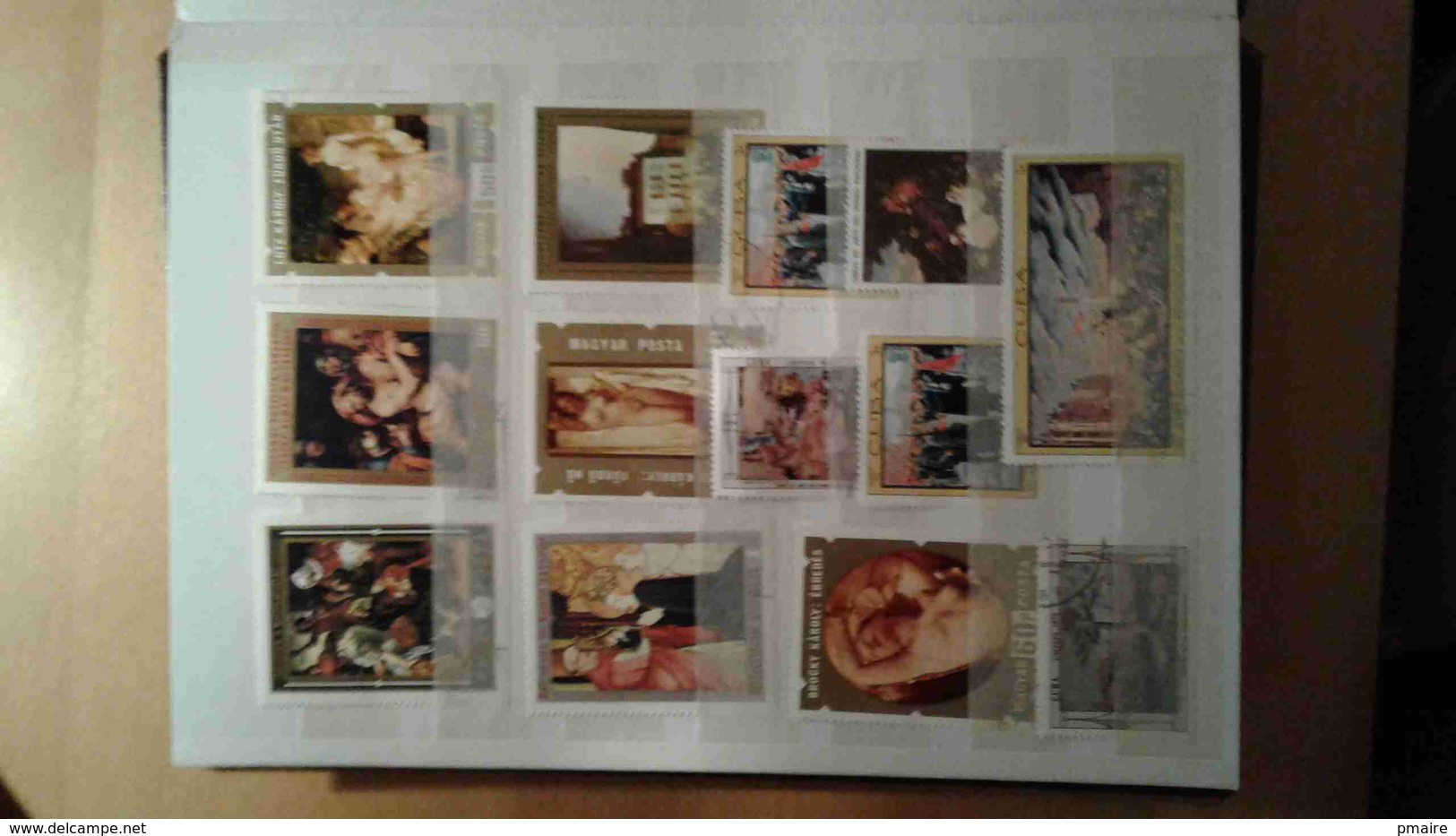 Petit Album 16 Pages Plein De Timbres Theme Arts Tableaux, Quelques Bateaux, Napoleon ... - Collections (en Albums)