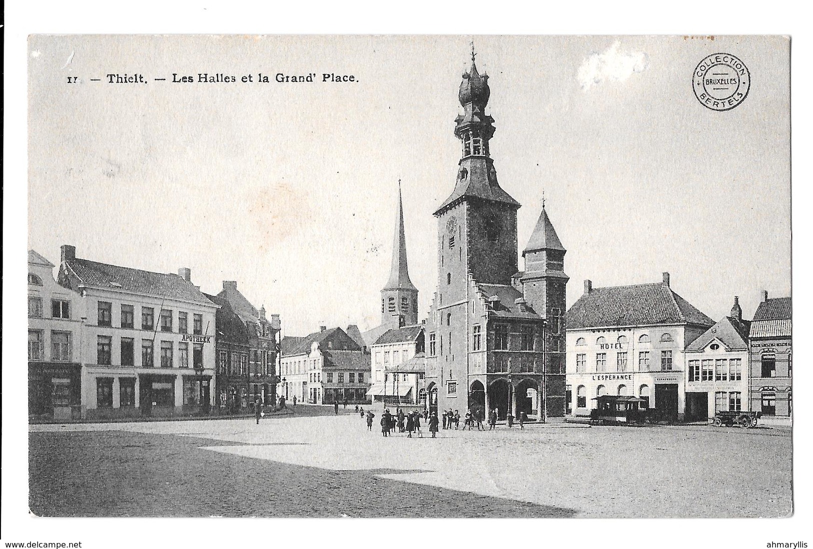 Thielt Tielt Les Halles Et La Grand Place Collection Bertels  1911 Cachet Roulers Roeselare - Tielt