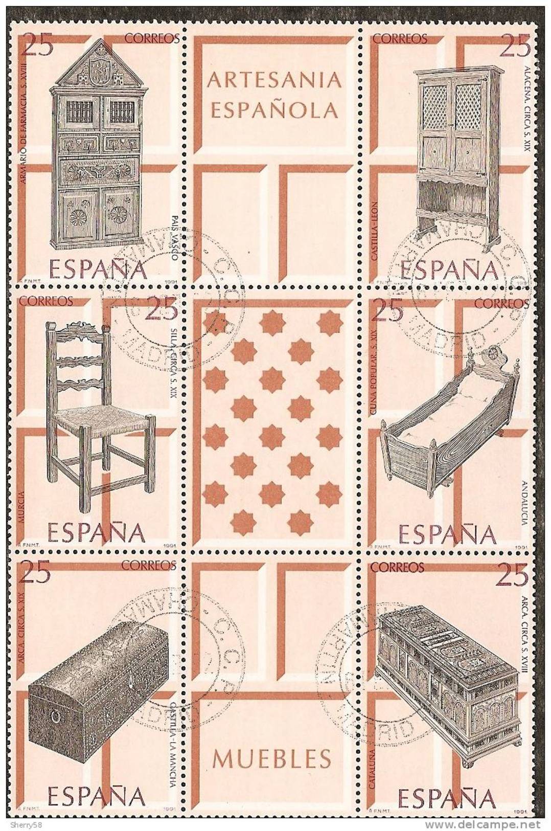 1991-ED.3127/32 - EN BLOQUE-ARTESANIA. MUEBLES-USADO- - Usados