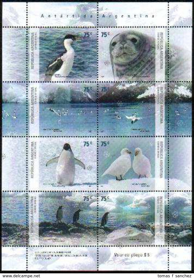 Argentina - 2007 - L'Antarticque Argentin - Faune - Blocs-feuillets