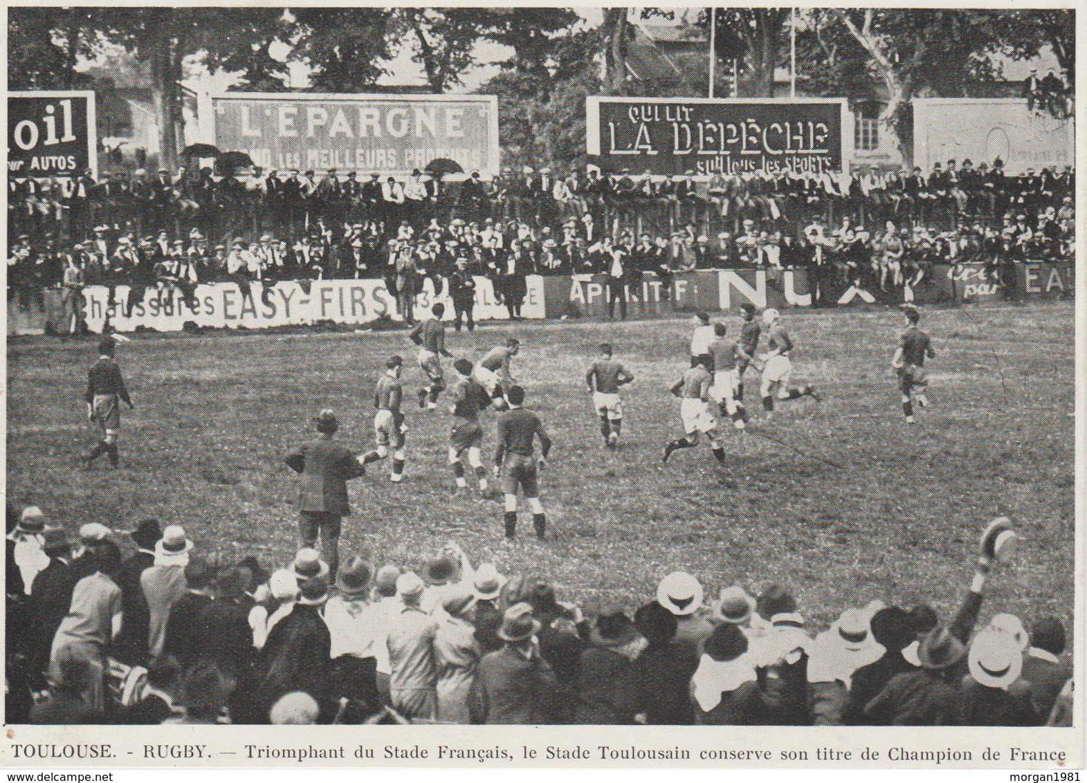 PHOTO PRESSE   17,5 Cm  X  12,5   Cm     STADE TOULOUSAIN CHAMPION DE FRANCE BAT LE STADE FRANCAIS - Rugby