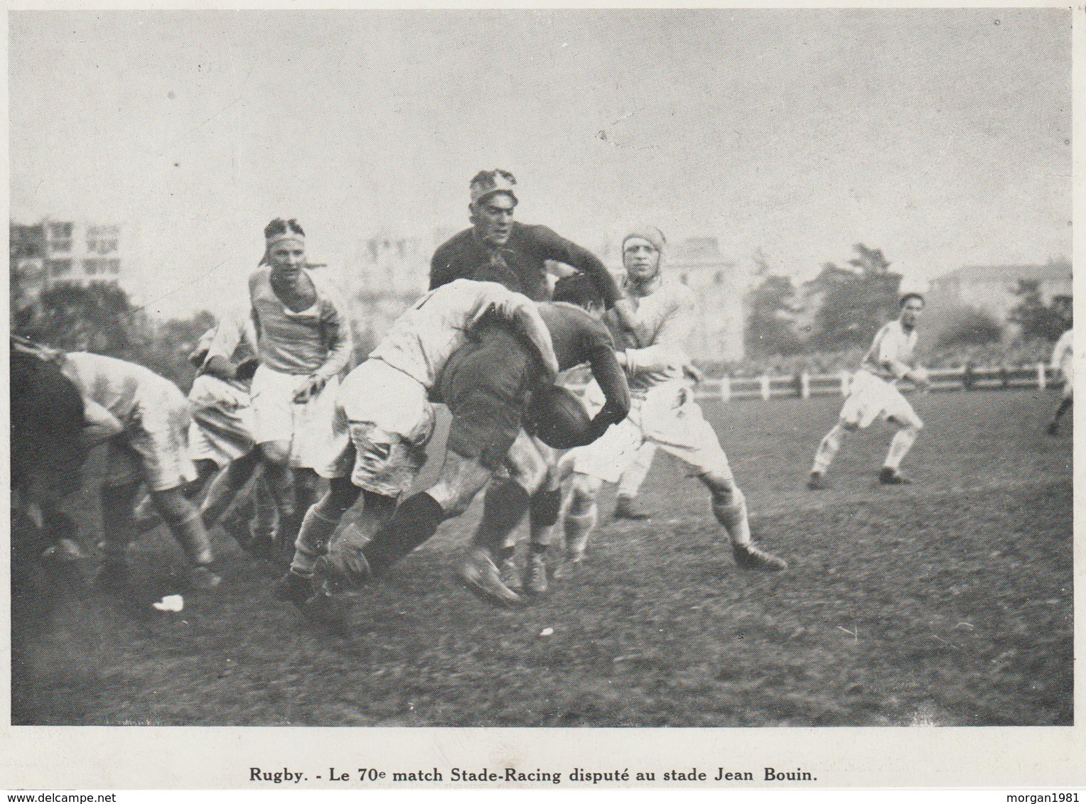 PHOTO PRESSE   17,2  Cm  X  12,2  Cm JEAN BOUIN   STADE BAT LE RACING ET GAGNE LE CHAMPIONNAT DE PARIS 1927 - Rugby