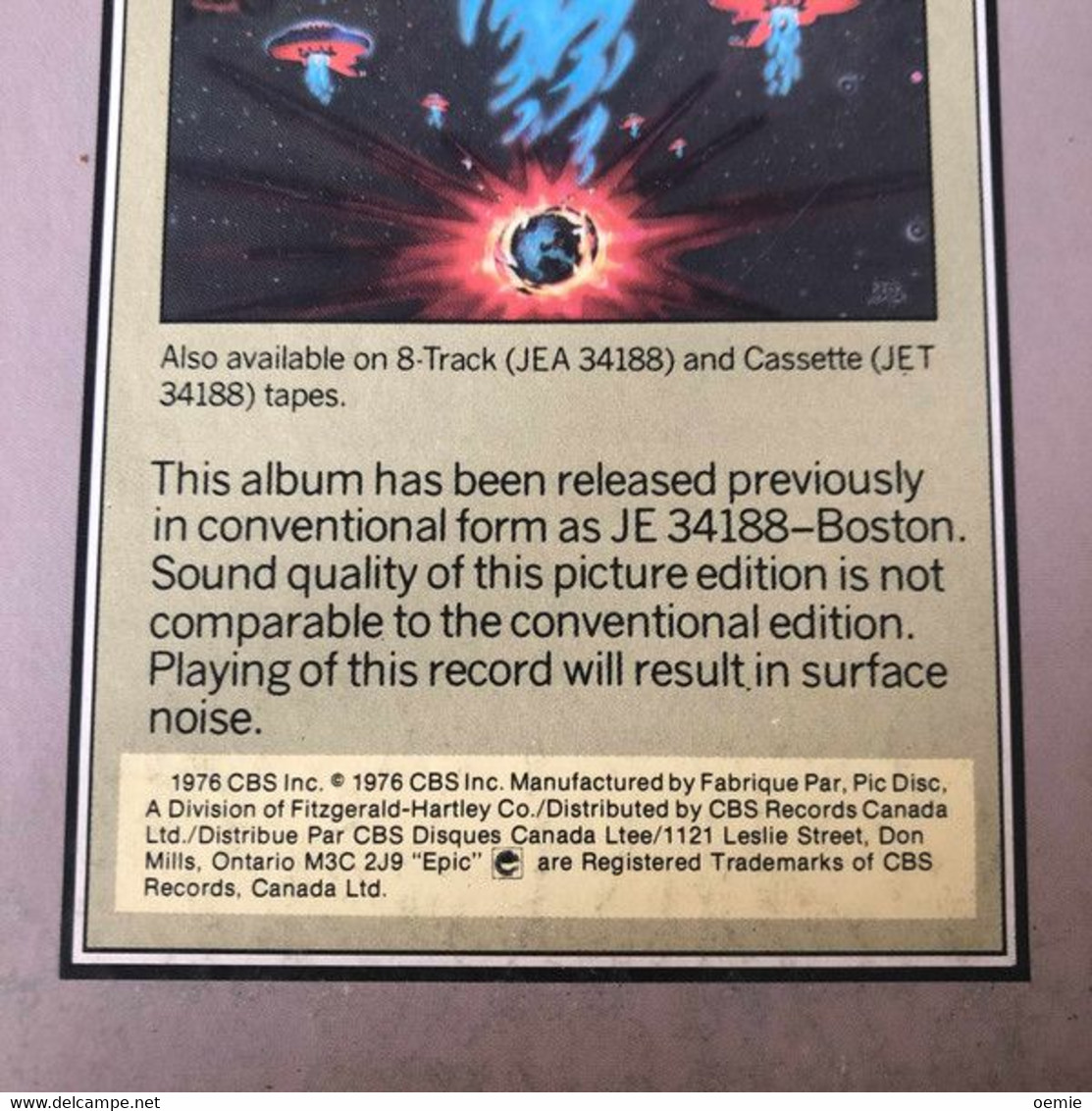 BOSTON  ° MORE THAN A FEELING °°°  SPECIAL LIMITED PICTURE EDITION - Hard Rock & Metal