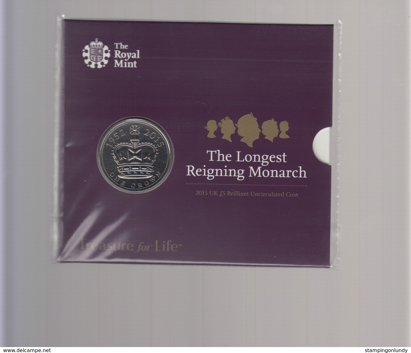 AB1669. The Royal Mint One Crown Coin £5 1952-2015 The Longest Reigning Monarch - 5 Pounds