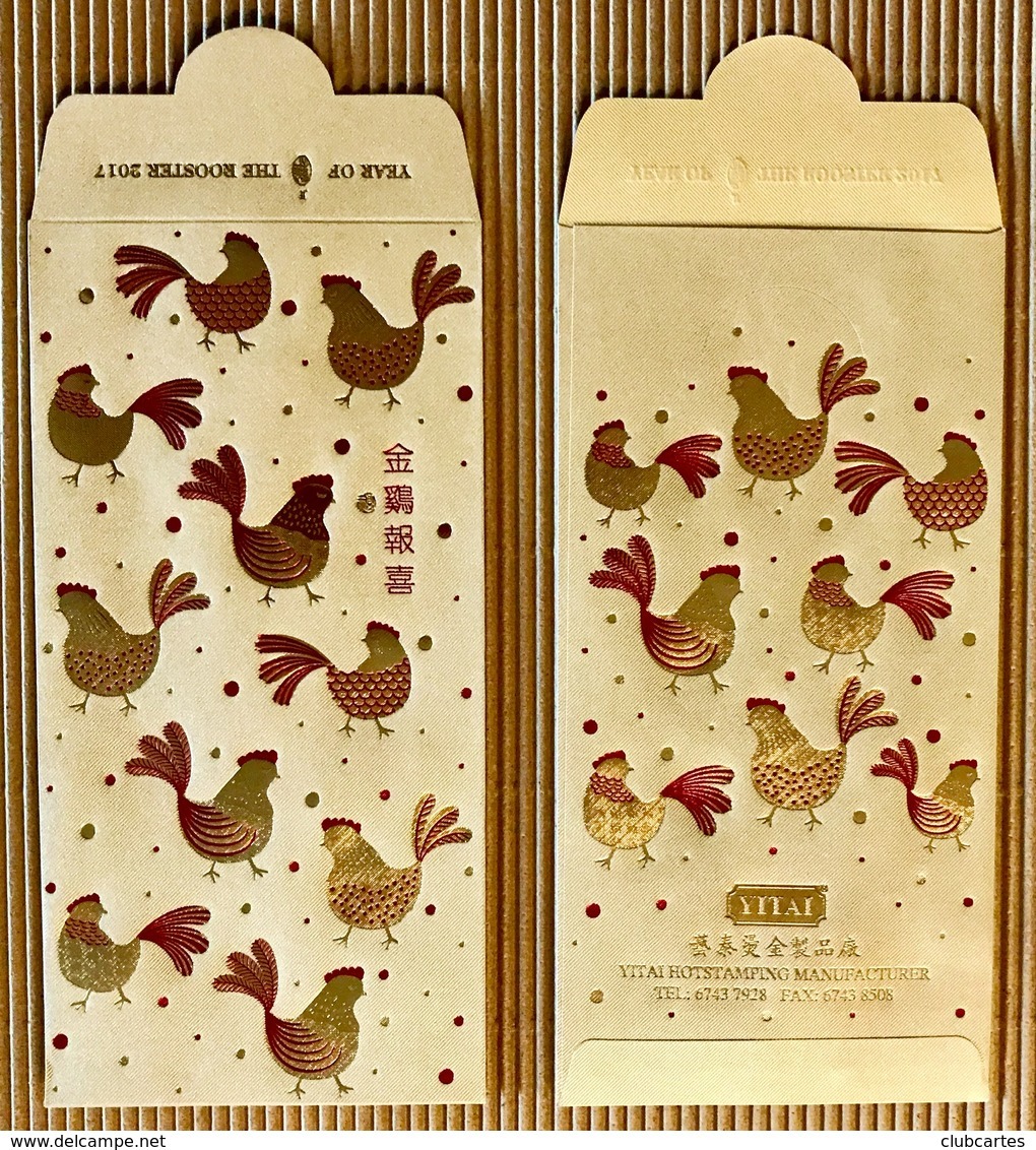 BCC Chinese New Year ‘YITAI’ YEAR Of The ROOSTER CHINOIS Red Pockets Gold CNY 2017 - Modern (from 1961)