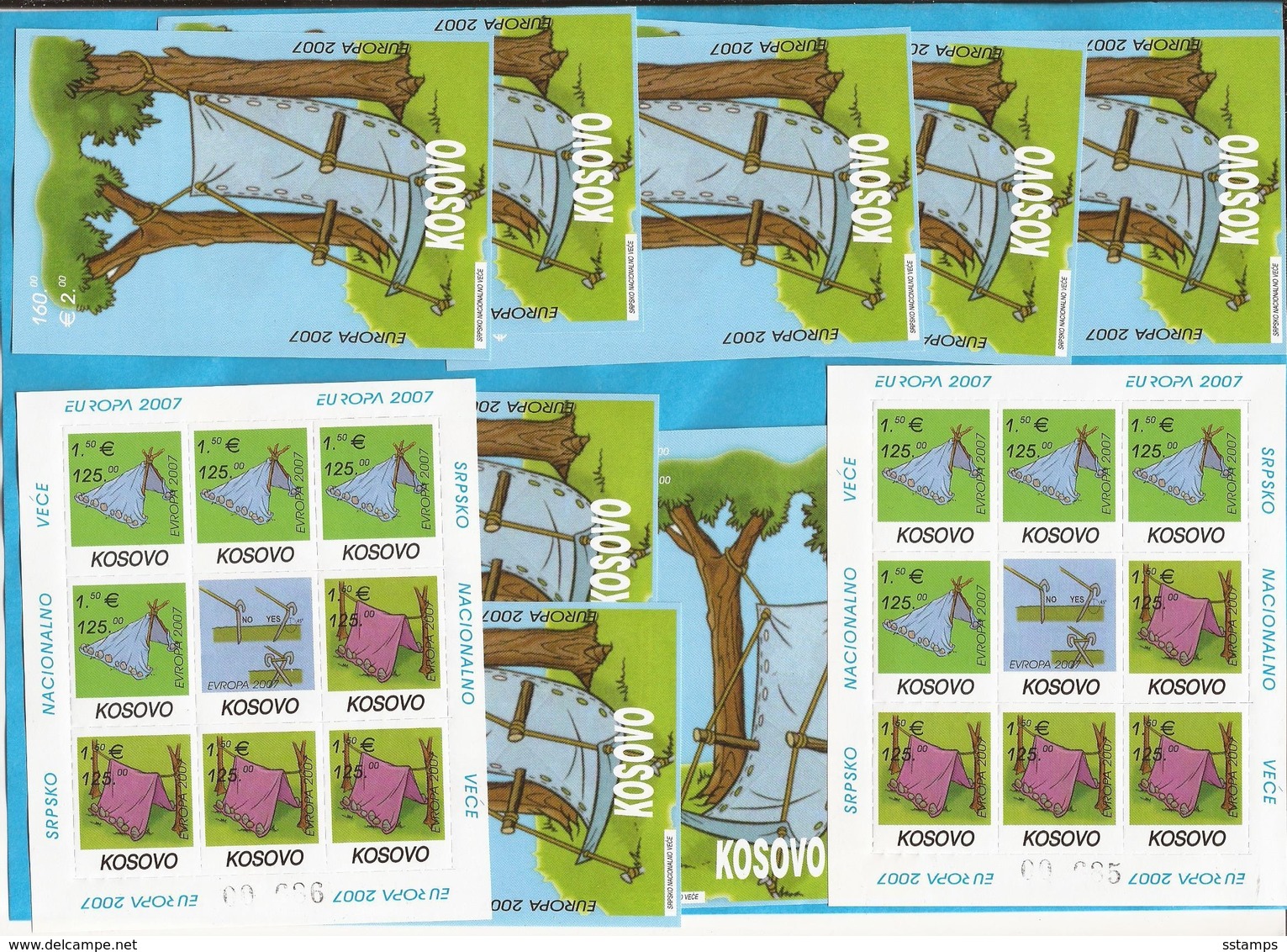 2007  KOSOVO SERBIEN TEIL EUROPA CEPT AUSFERKAUF-GUENSTIG !!!!! 8 SATZ PLUS 8 BLOCKS MNH - 2007