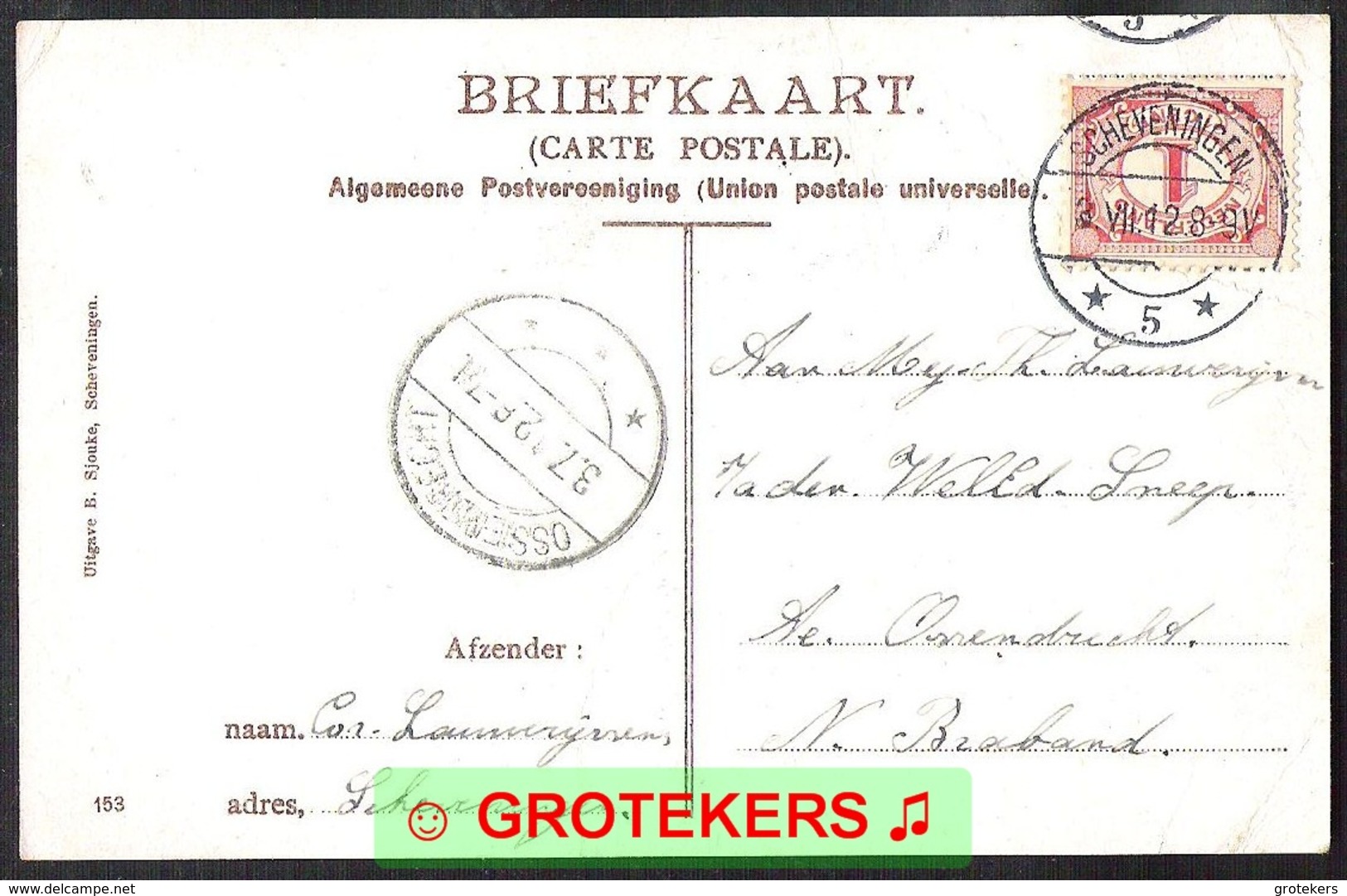 S-GRAVENHAGE Oranjeplein 1912 Stempel LBPK 2771 - Den Haag ('s-Gravenhage)