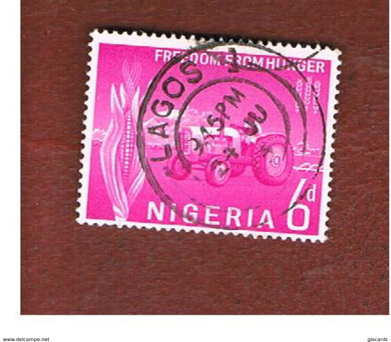 NIGERIA  -  SG 130  -  1963  FREEDOM FROM HUNGER: TRACTOR  -  USED * - Nigeria (1961-...)