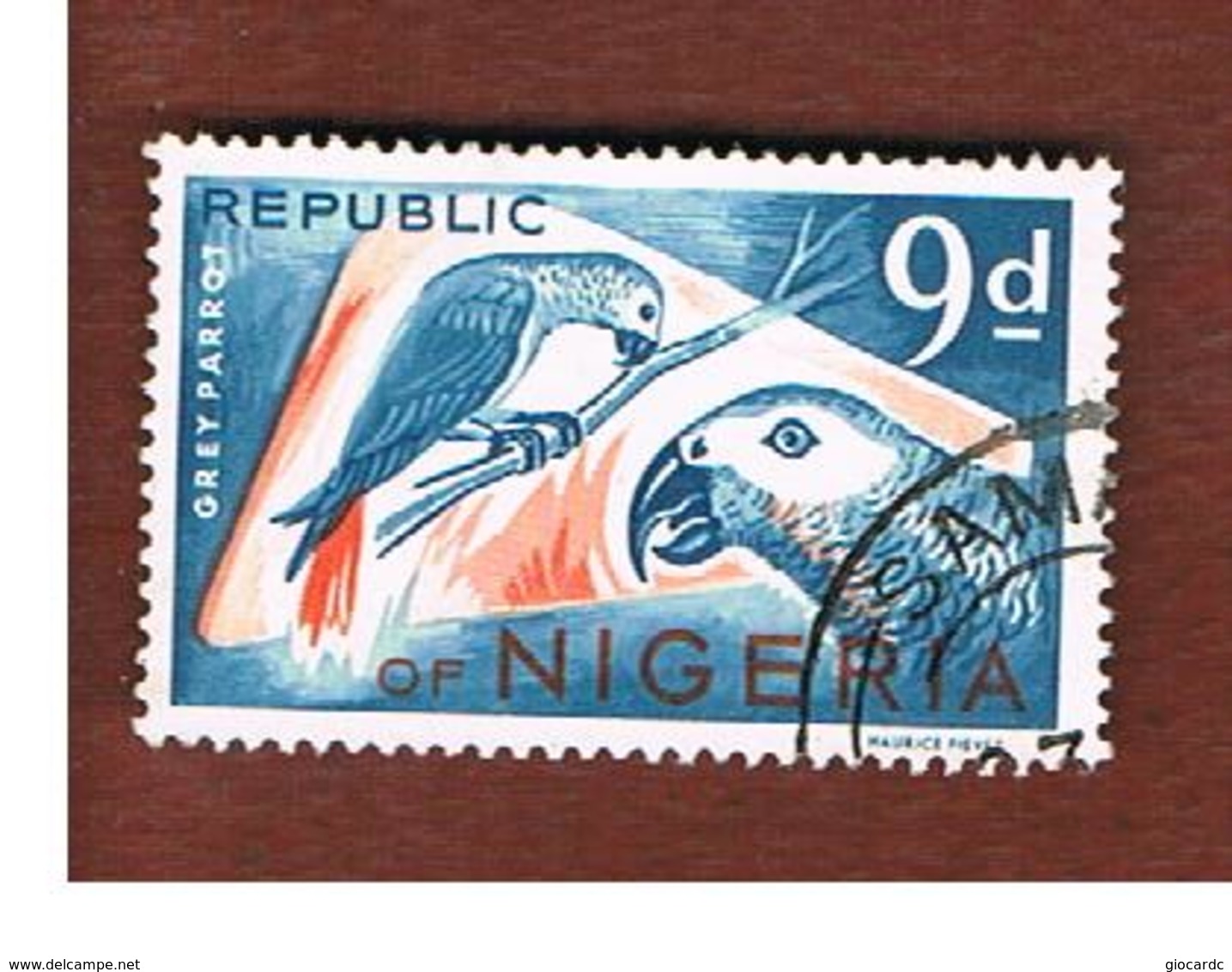 NIGERIA  -  SG 179  -  1966  BIRDS: GREY PARROT  -  USED * - Nigeria (1961-...)