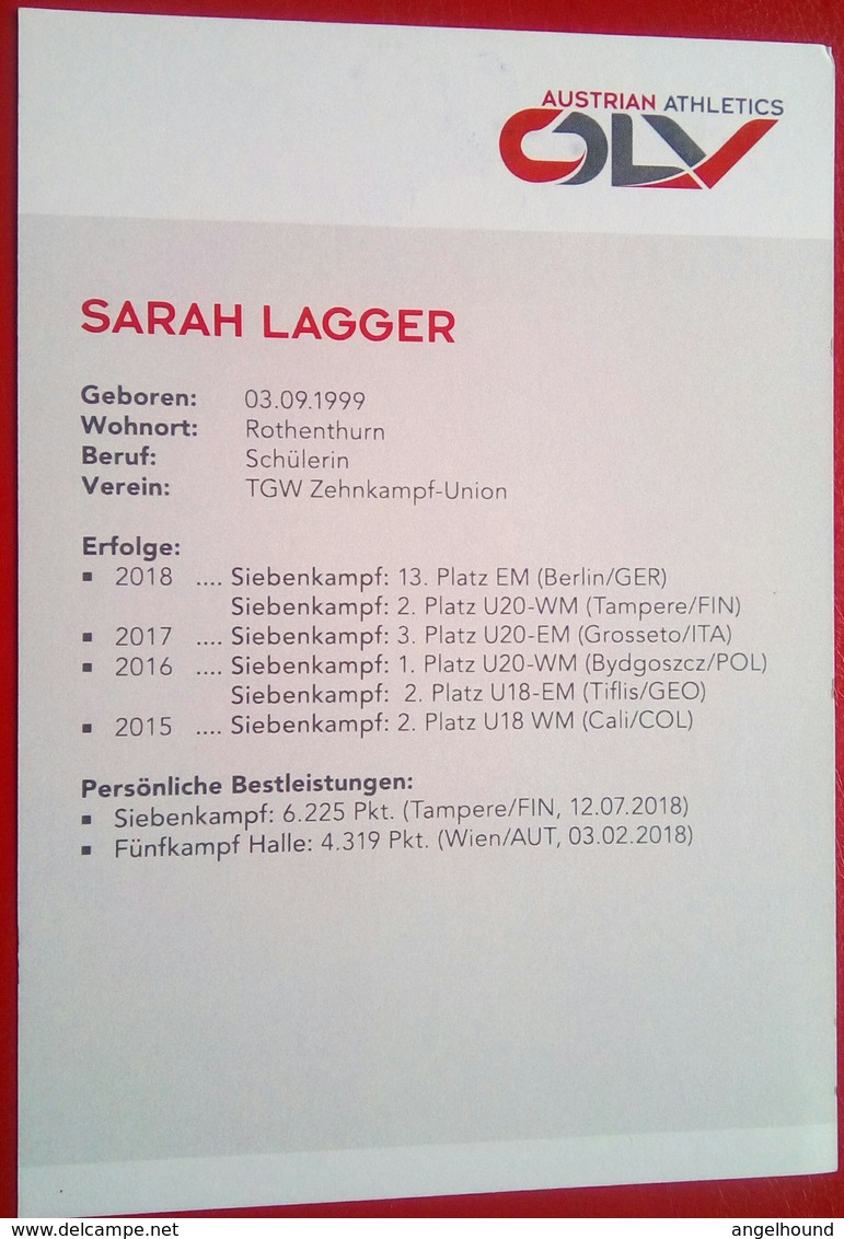 Sara Lagger - Autógrafos