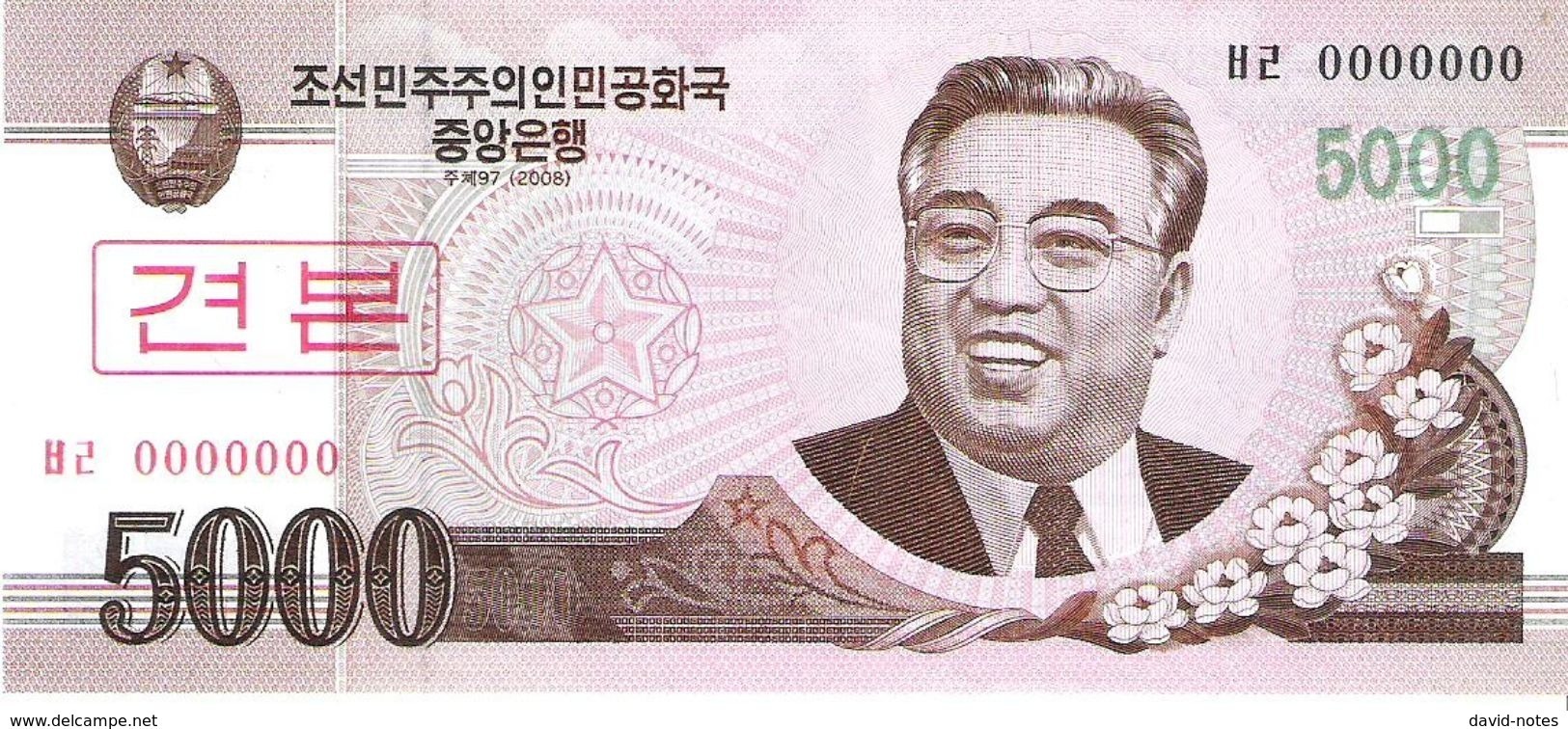 North Korea - Pick 66s - 5000 Won 2002 - 2009 - Unc - Specimen - Corea Del Nord