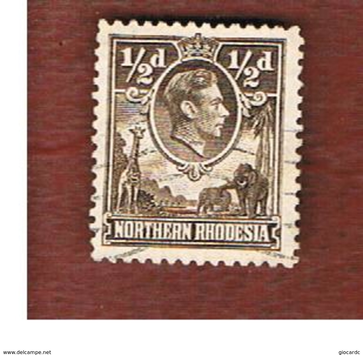 RHODESIA DEL NORD (NORTHERN RHODESIA)  -  SG 26 -   1951 KING GEORGE VI & ANIMALS (GIRAFFES, ELEPHANTS))    - USED ° - Rhodesia Del Nord (...-1963)