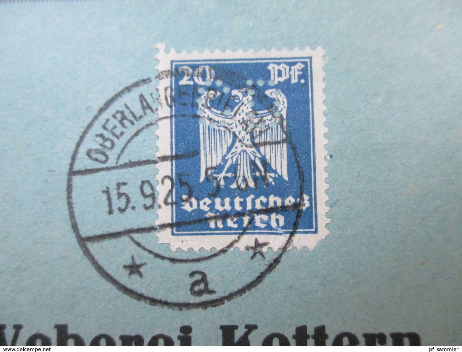 DR 1925 Reichsadler Nr. 358 EF Mit Perfin / Firmenlochung CD Christian Diering GmbH Oberlangenbielau In Schlesien - Briefe U. Dokumente