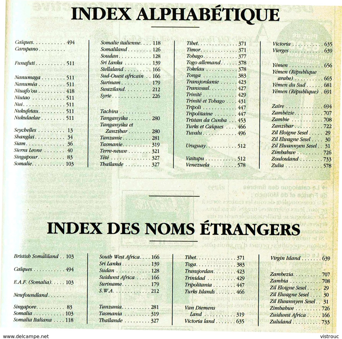 Catalogue YVERT & TELLIER - Edition 1998, Tome 7, 2 Ième Partie - PAYS D'OUTRE-MER - De SEYCHELLES à ZOULOULAND. - Other & Unclassified