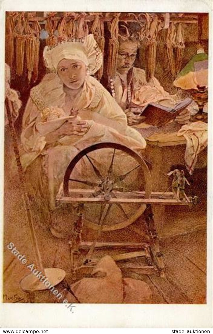 Mucha, A. Blahoslaveni Künstlerkarte I-II - Mucha, Alphonse