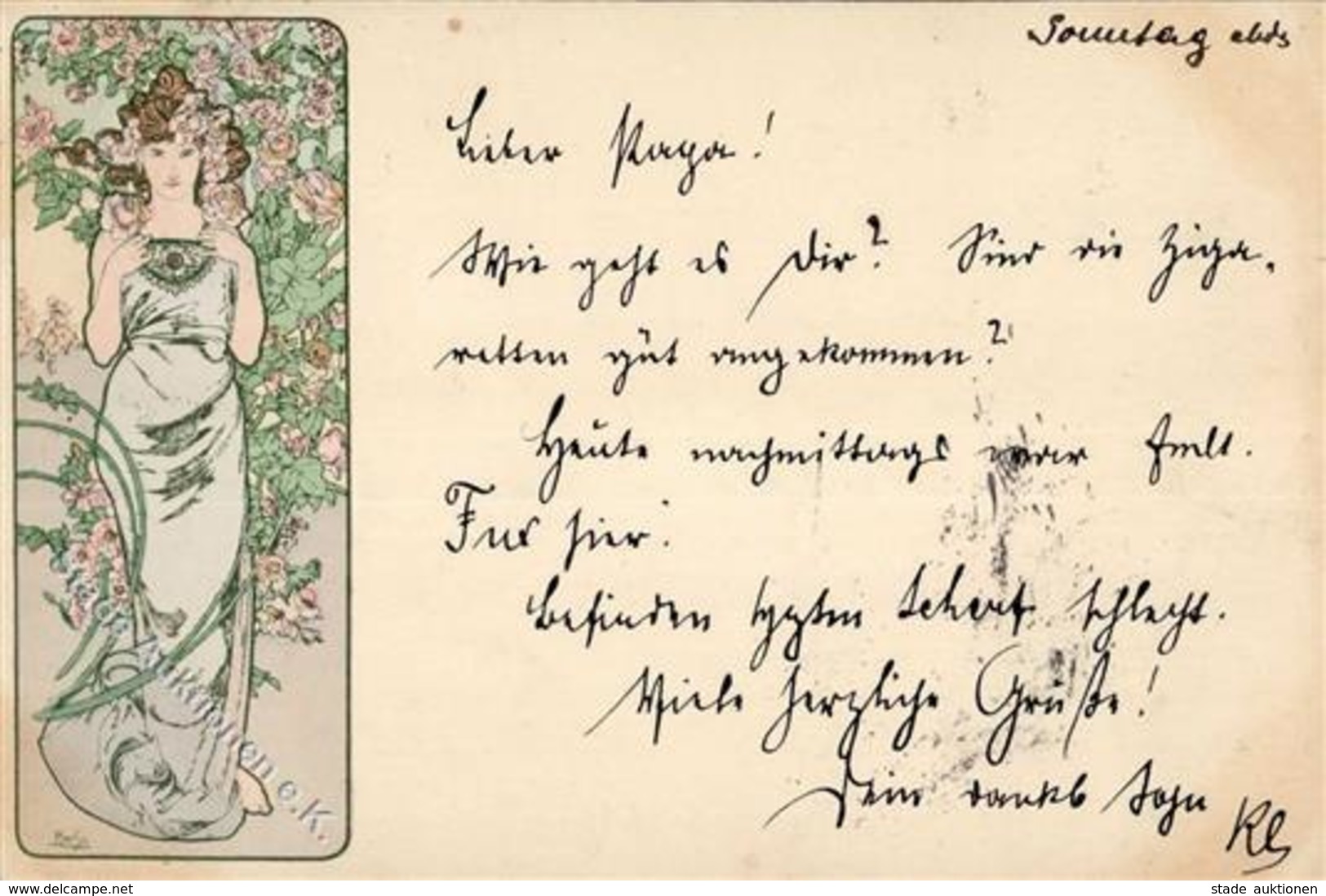 Mucha, Alfons Frau 1899 I-II (Eckbug) - Mucha, Alphonse