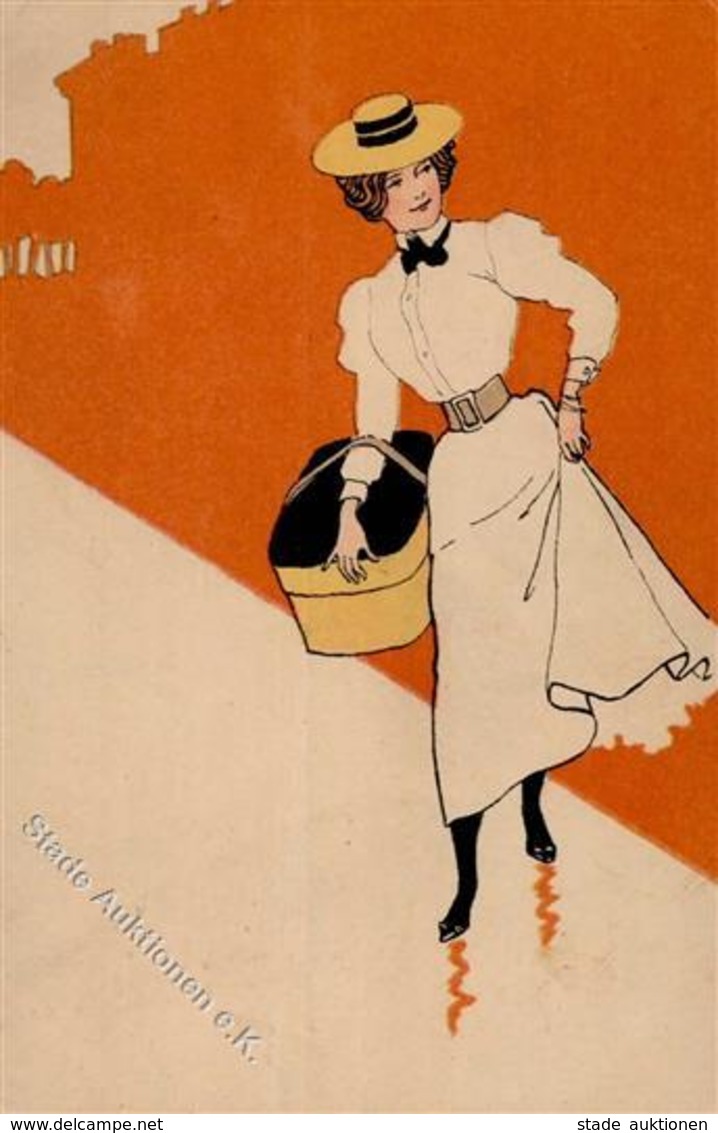 Jugendstil Frau Künstlerkarte I-II Art Nouveau - Otros & Sin Clasificación