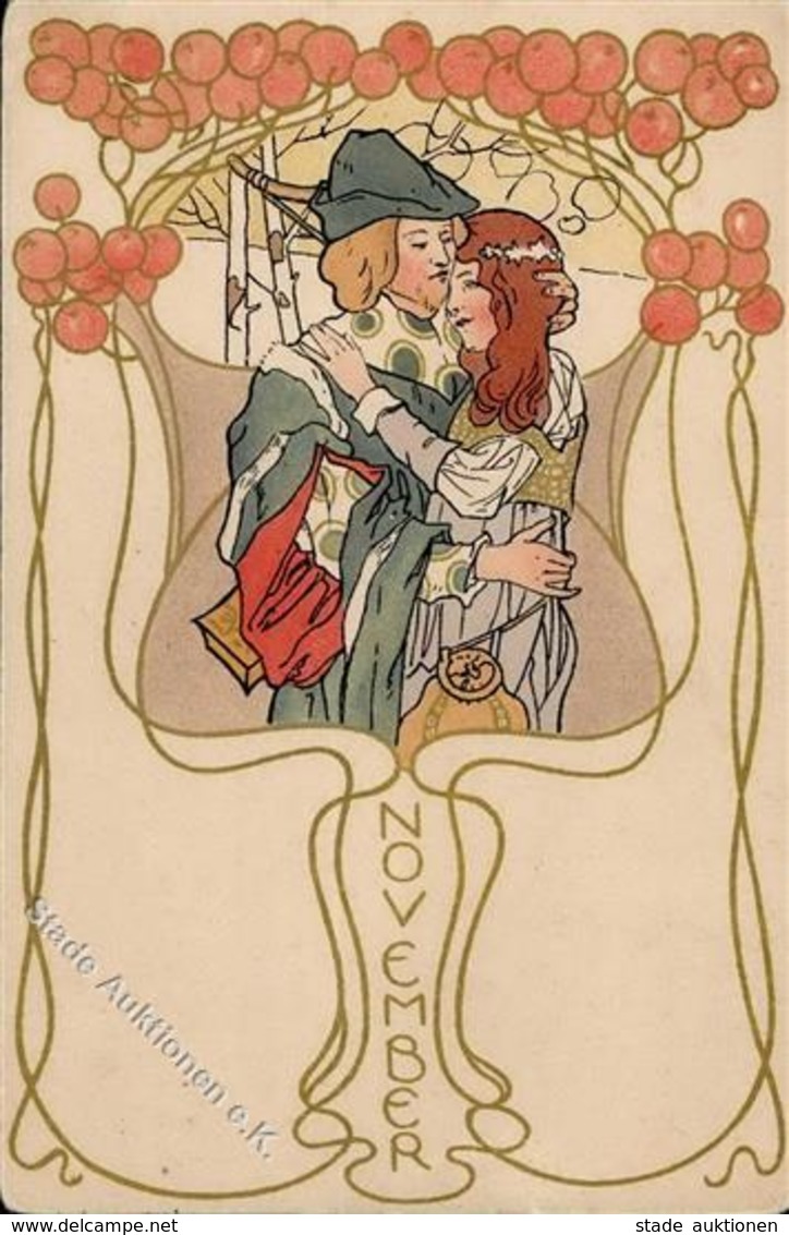 Jugendstil November Künstlerkarte I-II Art Nouveau - Autres & Non Classés