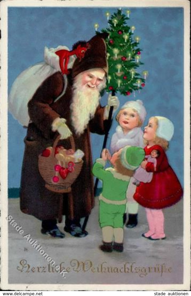 Flatscher, M. Weihnachtsmann Puppe Kinder   Künstlerkarte I-II Pere Noel - Autres & Non Classés