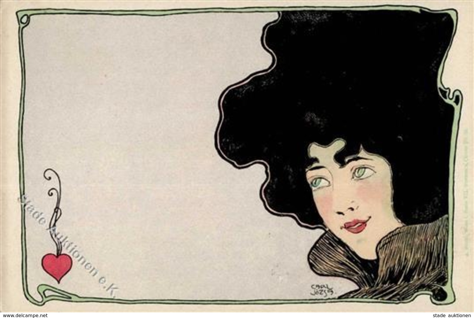 Jozsa, Carl Jugendstil Frau  Künstlerkarte I-II Art Nouveau - Sonstige & Ohne Zuordnung