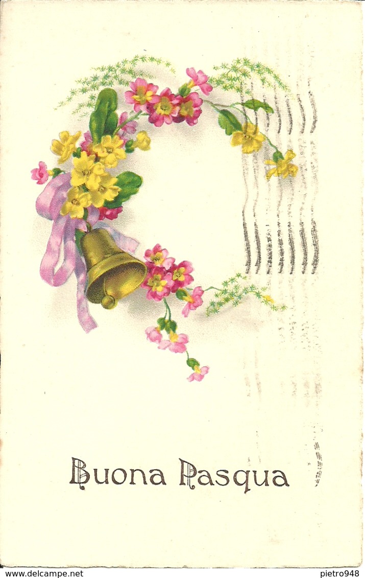 Cartolina "Buona Pasqua", Fiori Con Campanello, Thematic Stamp 20 Cent. Nozze Principe Umberto 1930 (S01) - Ostern