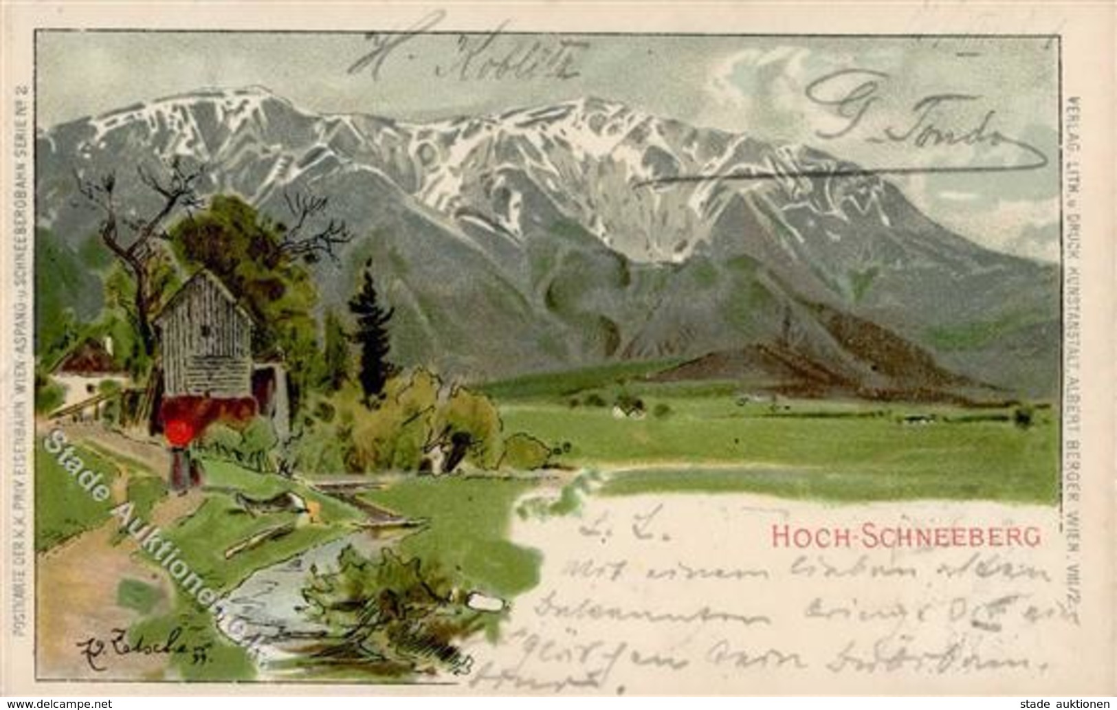 Künstler Zetsche Hoch-Schneeberg Künstlerkarte 1904 I-II - Otros & Sin Clasificación