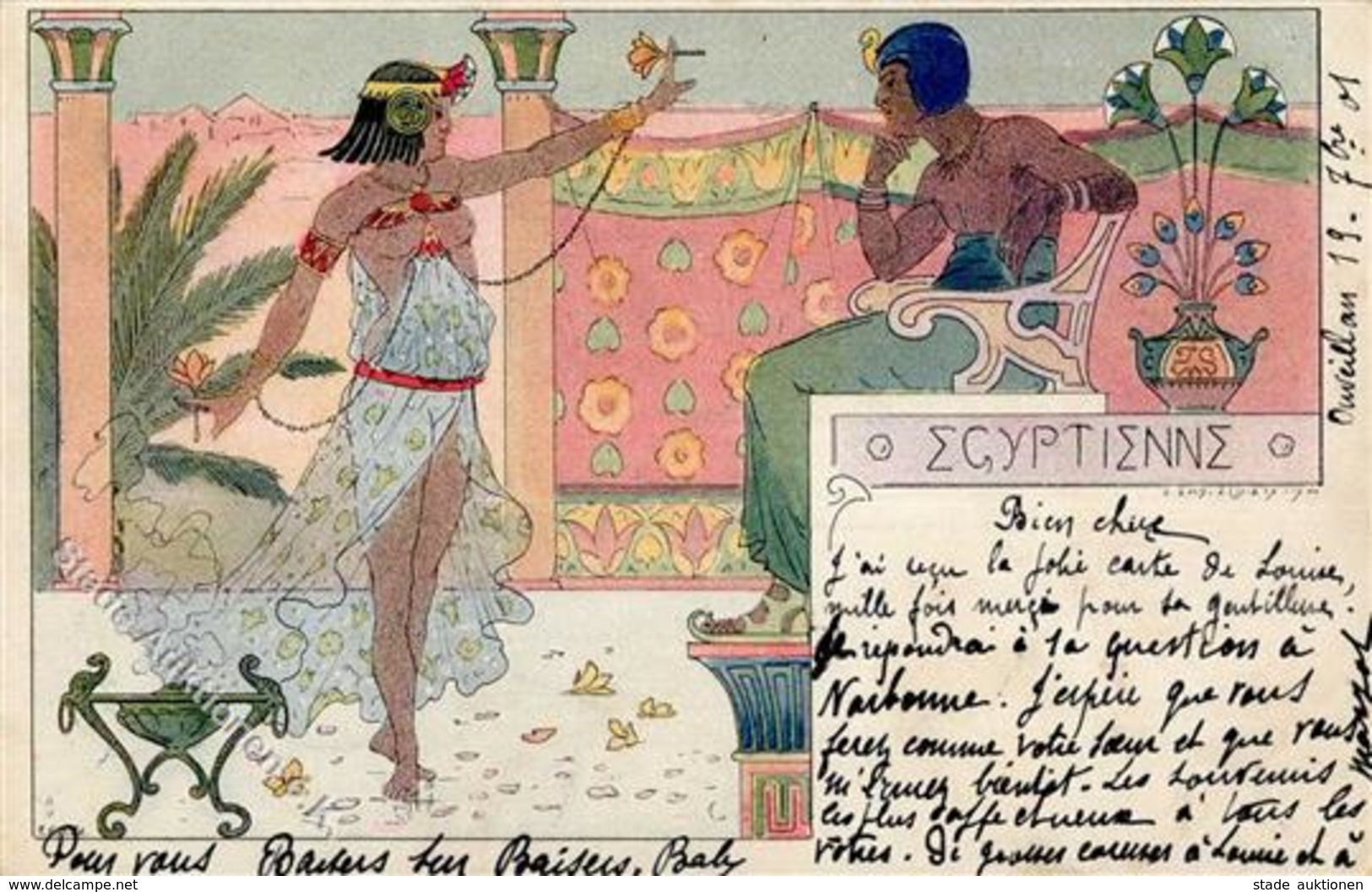 Lessieux, L. Egyptienne Künstlerkarte 1901 I-II - Otros & Sin Clasificación